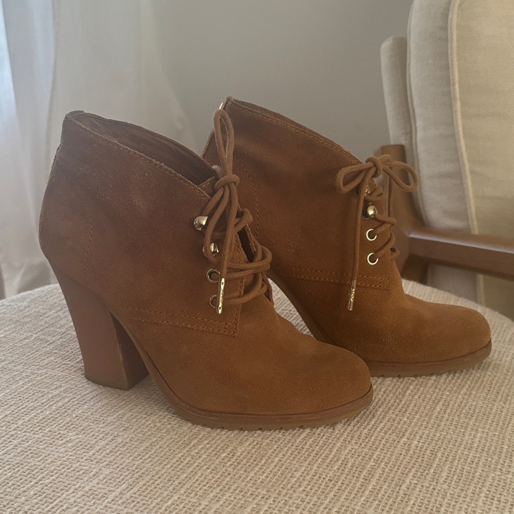 Michael Kors Tan Suede Ankle Booties